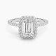 Daphne Emerald-Cut Pavé Moissanite Halo Ring