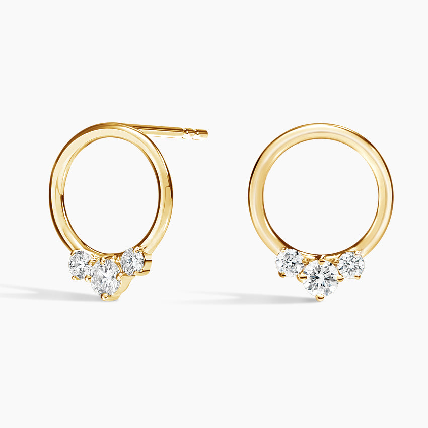 Circle Moissanite Trio Earrings