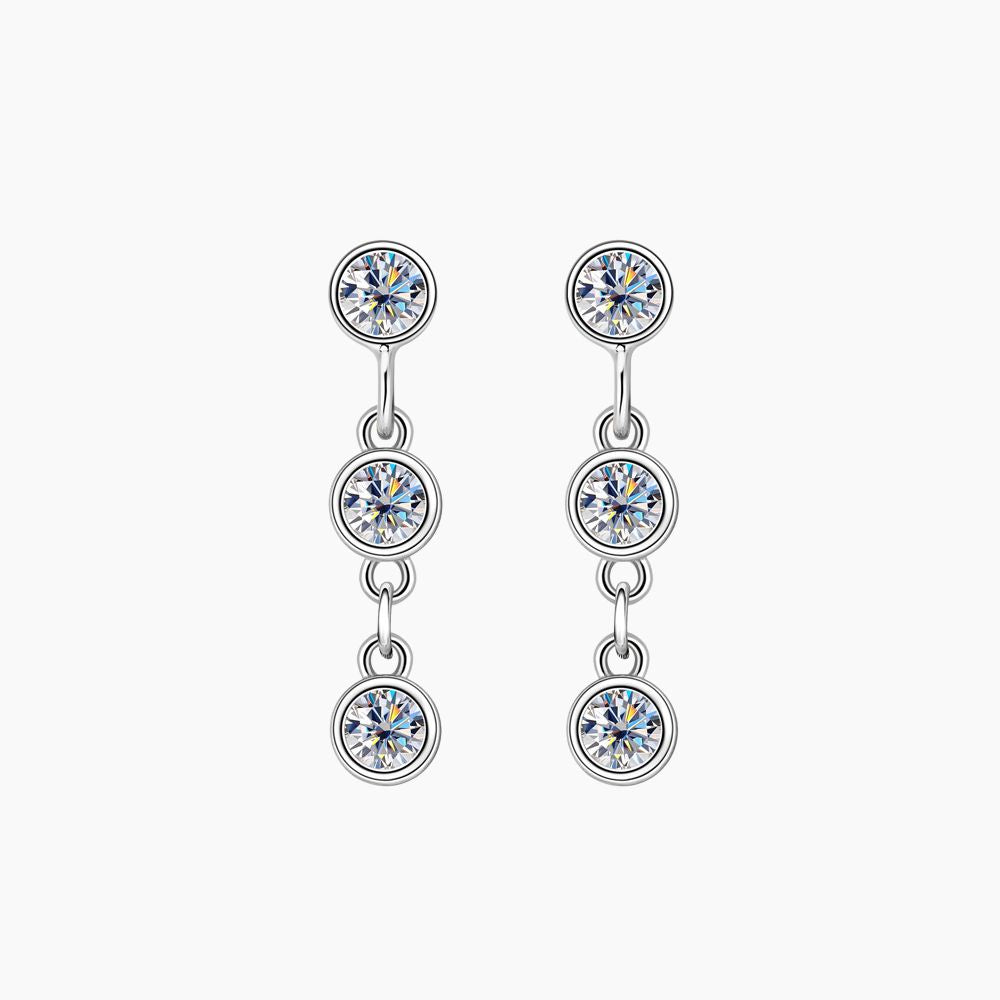 Luna Shade Drop Moissanite Earrings