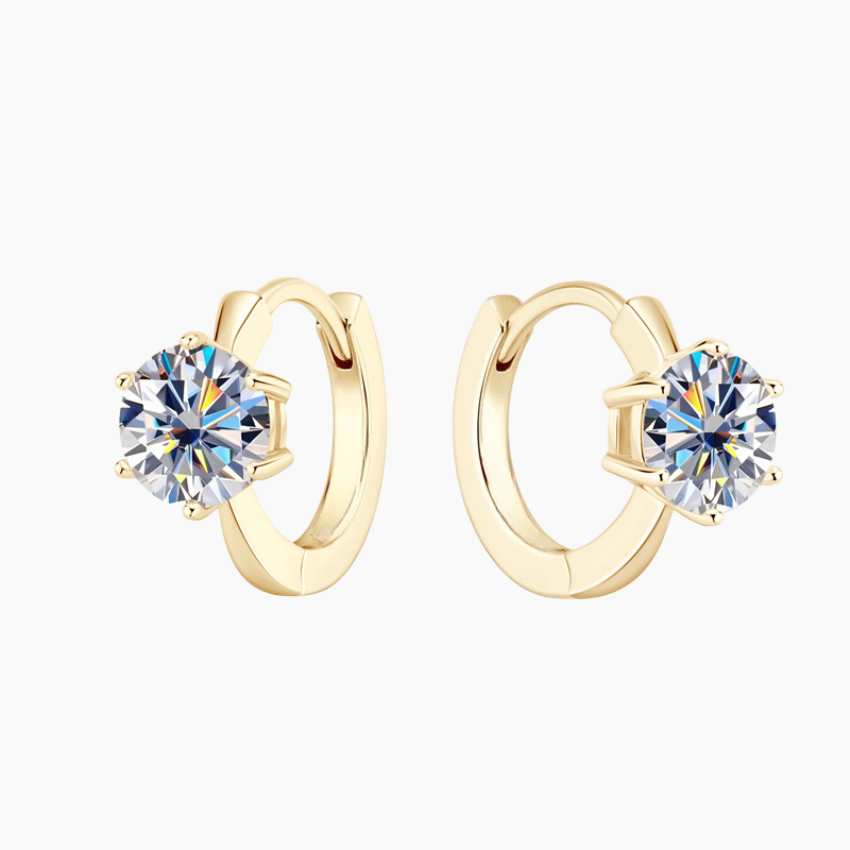 Alana Solitaire Moissanite Hoop Earrings