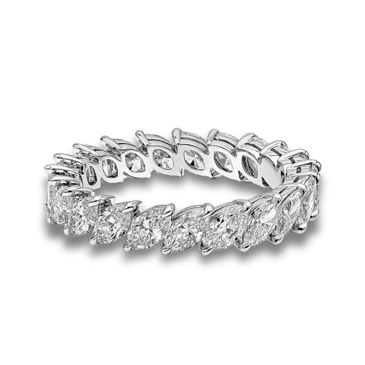 Marquise Cut Moissanite Eternity Ring