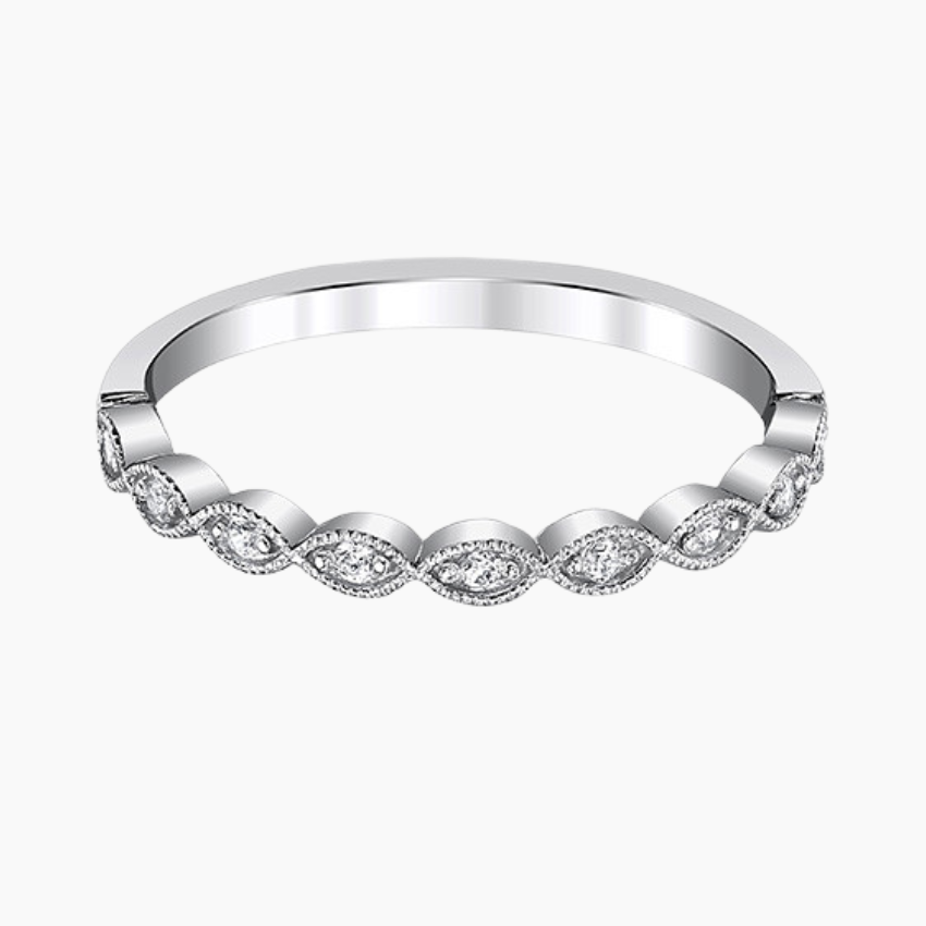 Solara Eye-Shape Moissanite Eternity Band Ring