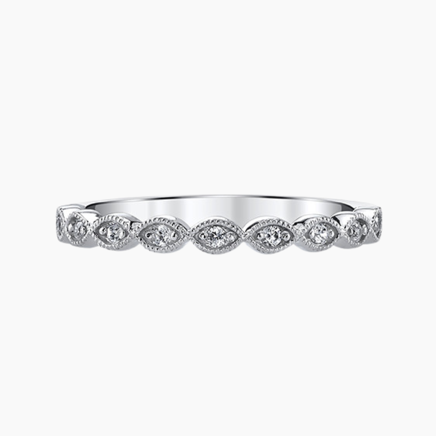 Solara Eye-Shape Moissanite Eternity Band Ring
