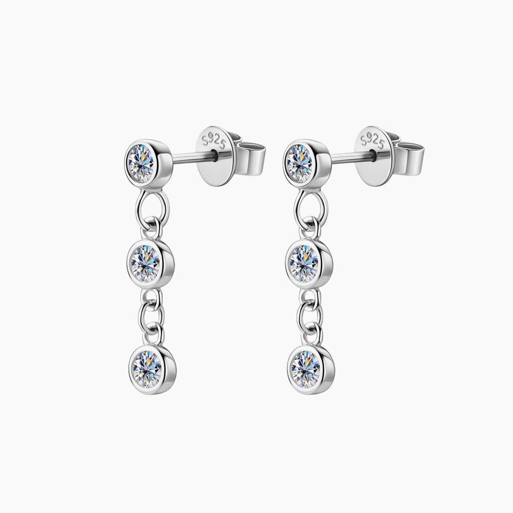 Luna Shade Drop Moissanite Earrings