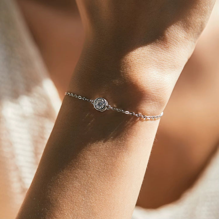 Bezel Princess moissanite Bracelet