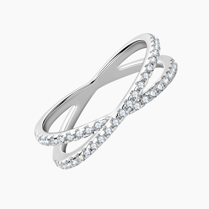 X-shape Moissanite Ring