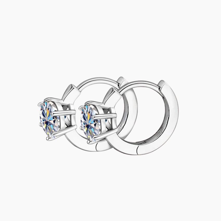 Alana Solitaire Moissanite Hoop Earrings