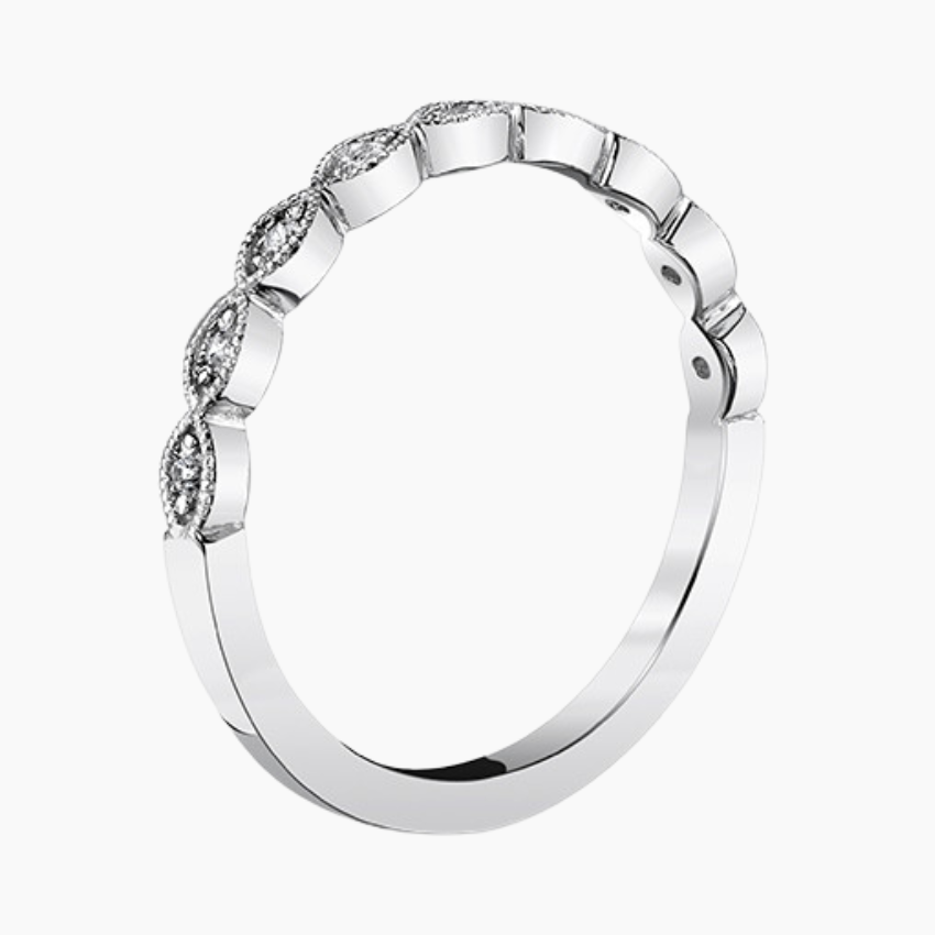 Solara Eye-Shape Moissanite Eternity Band Ring