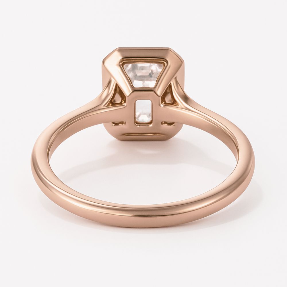 Vivianna Bezel Emerald-Cut Moissanite Ring