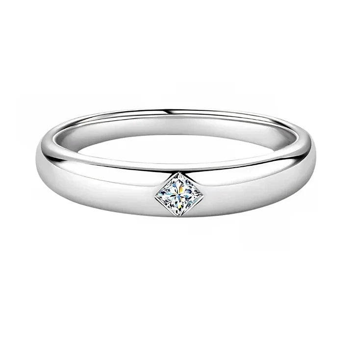 Inlaid Princess Cut Moissanite Ring