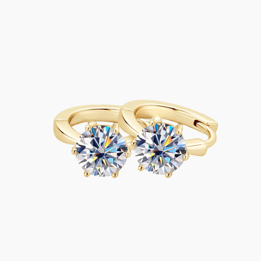 Alana Solitaire Moissanite Hoop Earrings