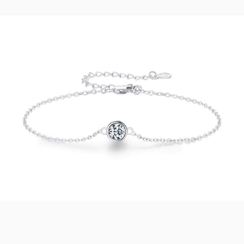 Bezel Princess Moissanite Bracelet