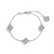 Yuna 4-Leaf Clover Round-edge Moissanite Bracelet