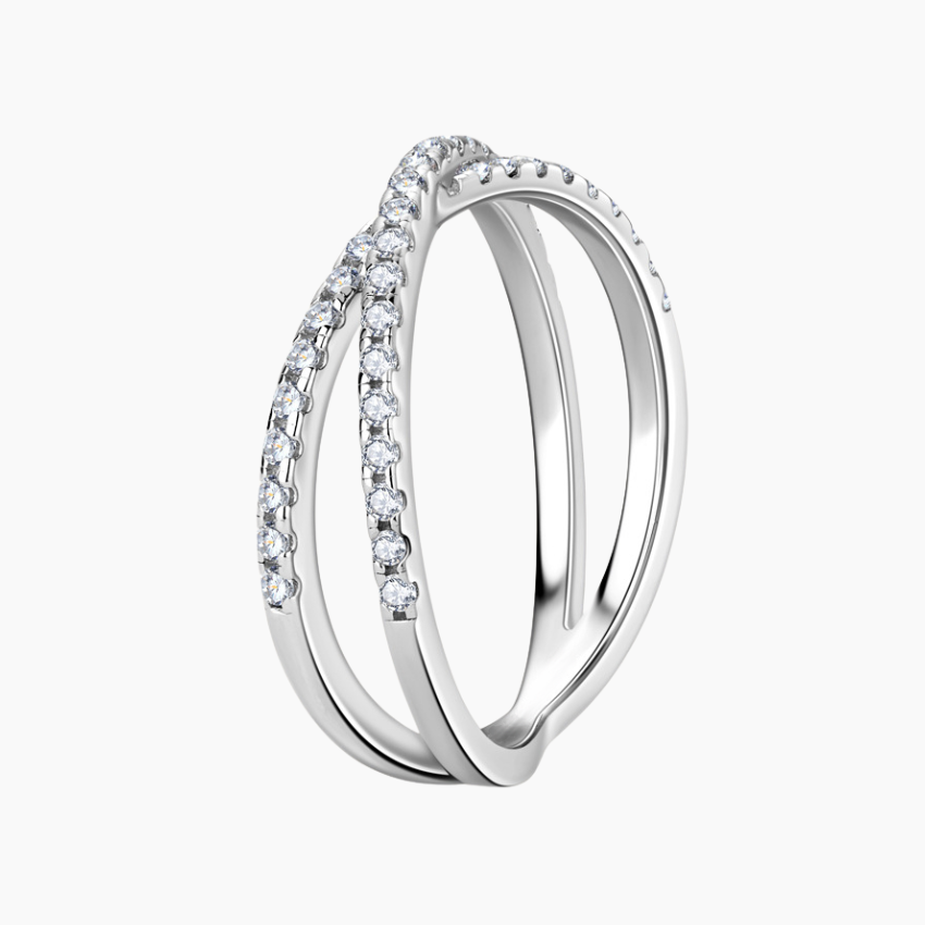 Xyla X-Shape Moissanite Ring