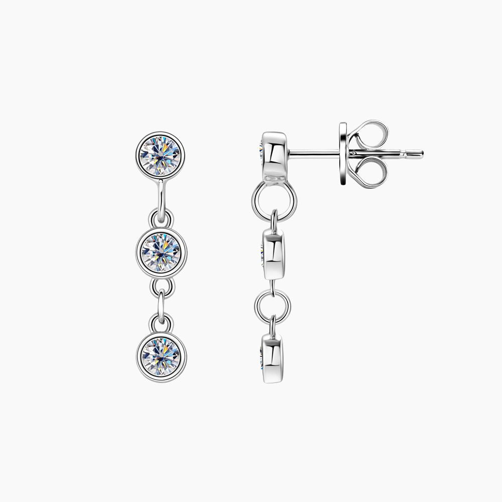 Luna Shade Drop Moissanite Earrings