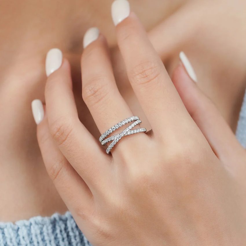 Xyla X-Shape Moissanite Ring