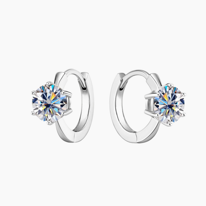 Alana Solitaire Moissanite Hoop Earrings