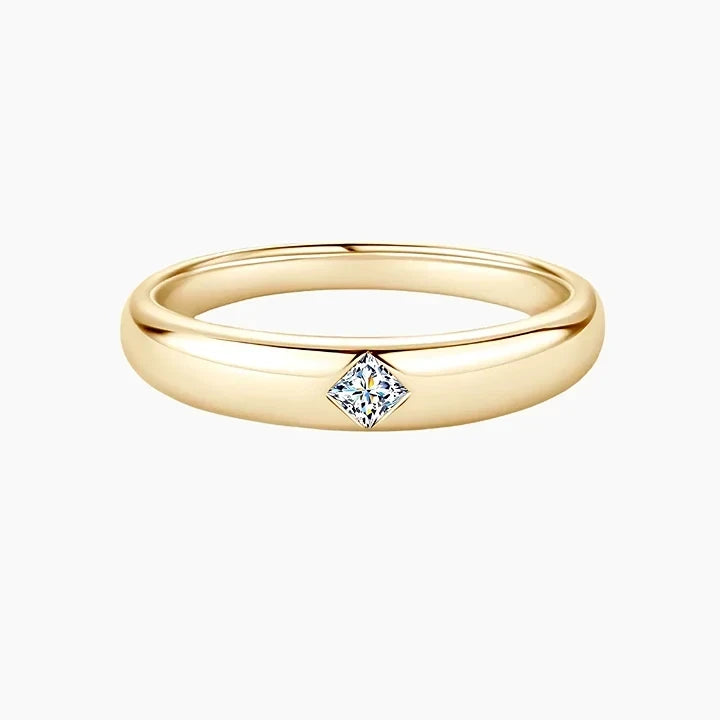 Inlaid Princess Cut Moissanite Ring