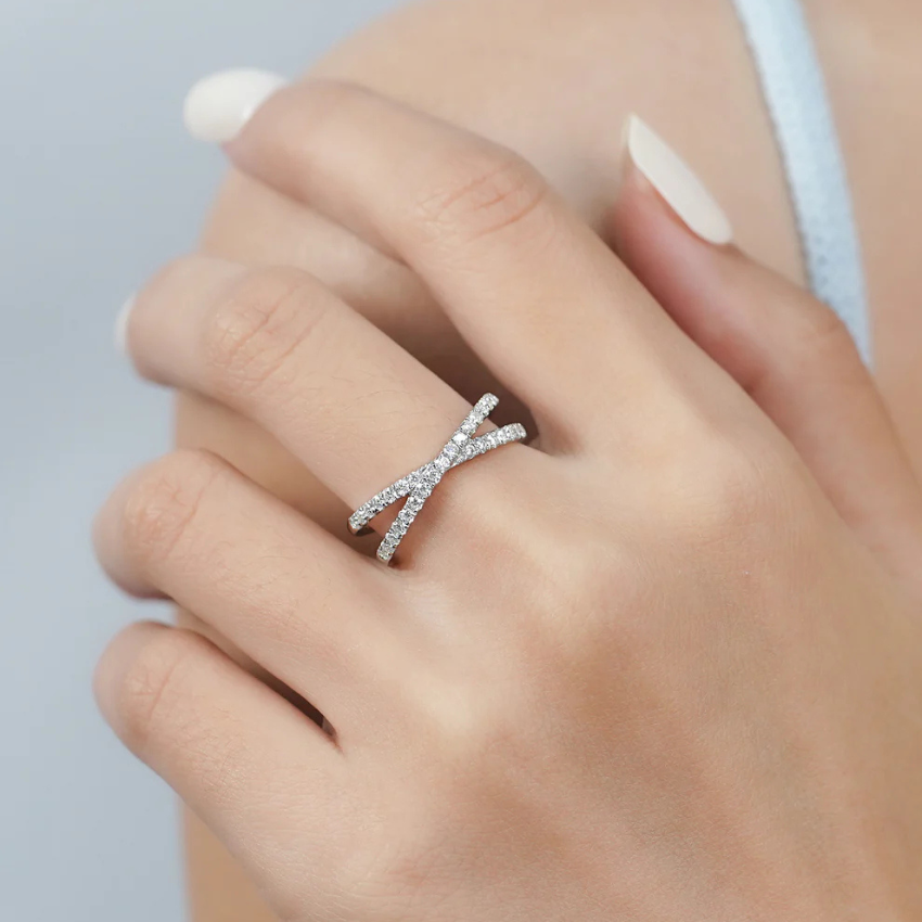 Xyla X-Shape Moissanite Ring