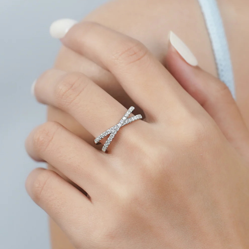 X-shape Moissanite Ring