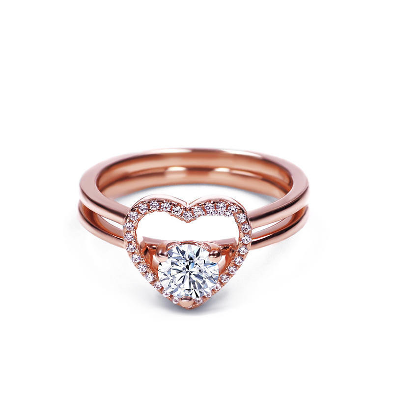 Heart layered Moissanite Ring