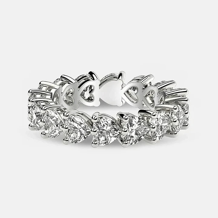 Heart-shape Moissanite Eternity Ring