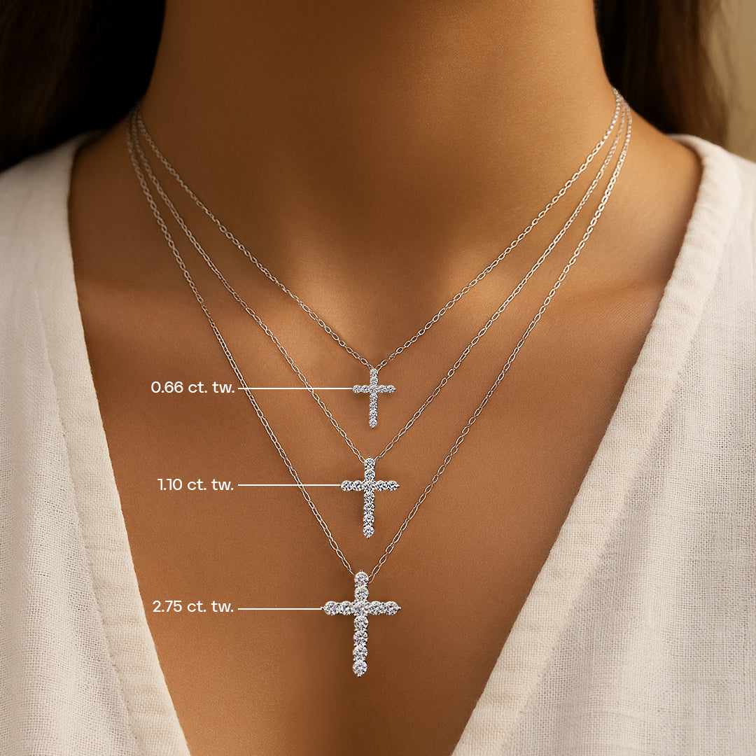 Abigail Delicate Cross Moissanite Necklace