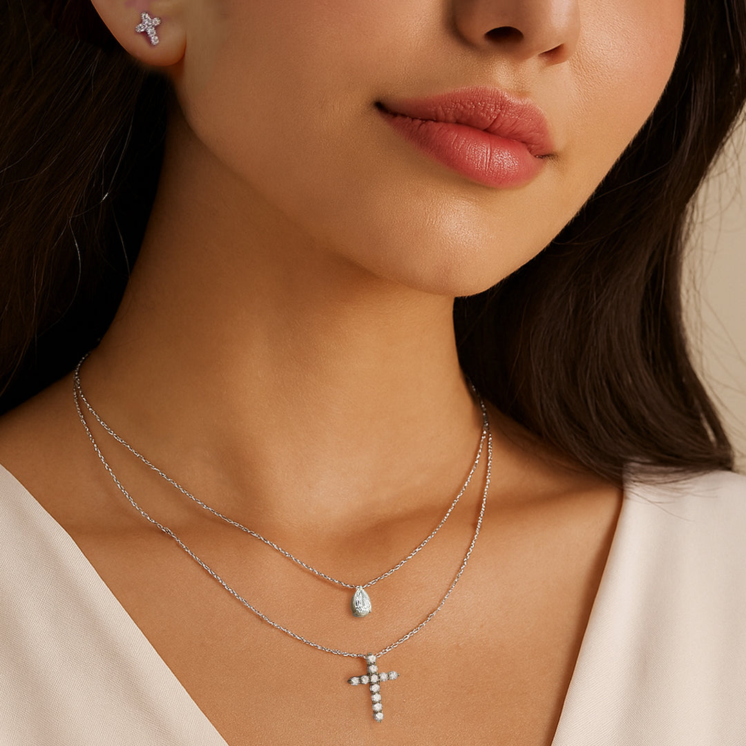 Abigail Delicate Cross Moissanite Necklace
