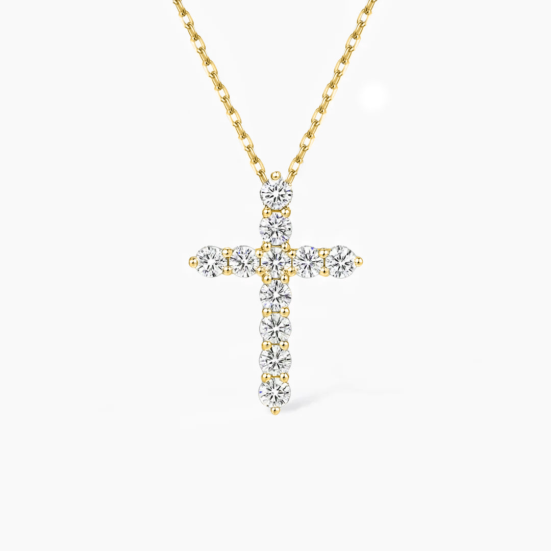 Abigail Delicate Cross Moissanite Necklace