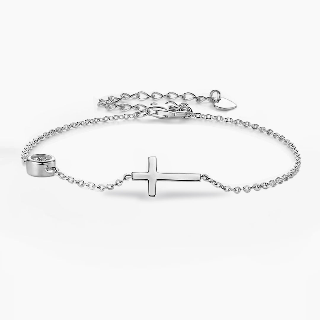 Abigail Cross With Solitaire Moissanite Bracelet