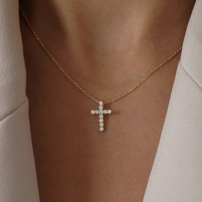 Abigail Delicate Cross Moissanite Necklace