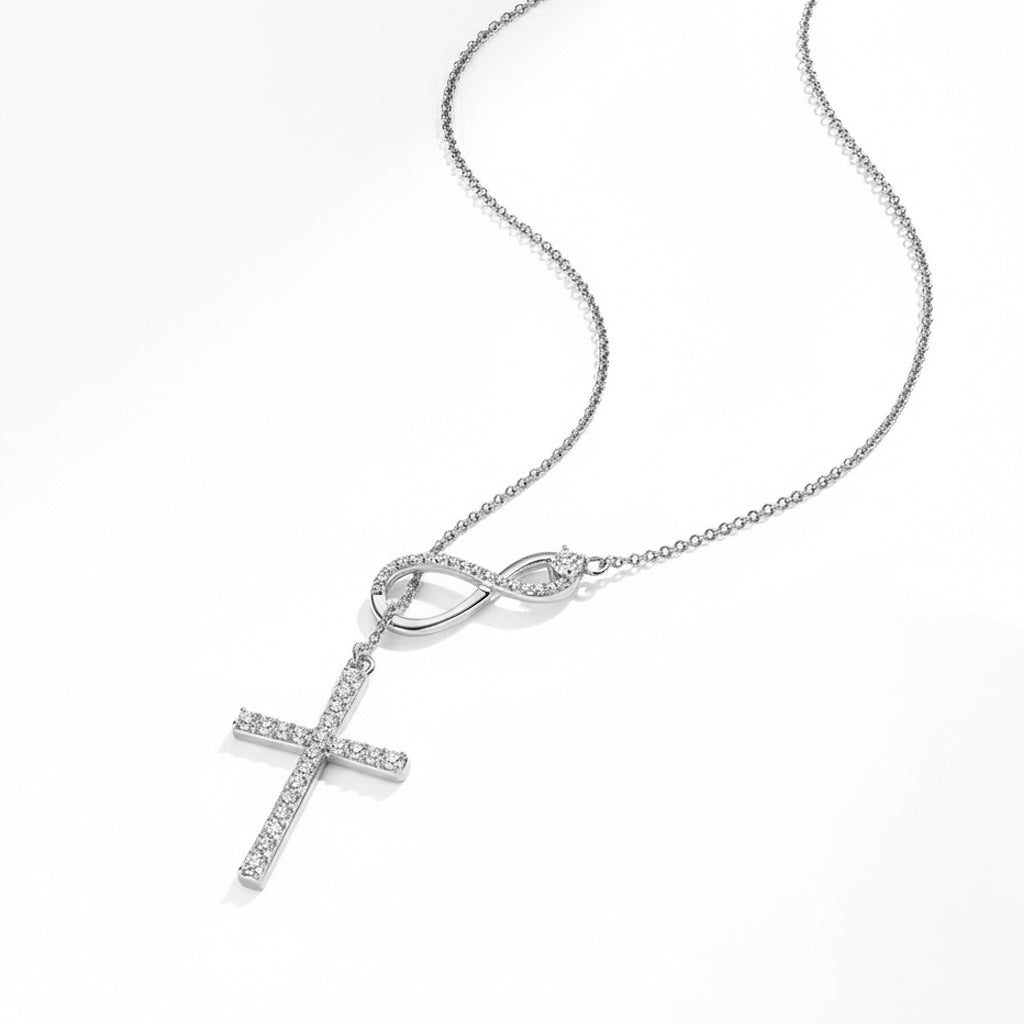 Abigail Infinite Love Cross Moissanite Necklace