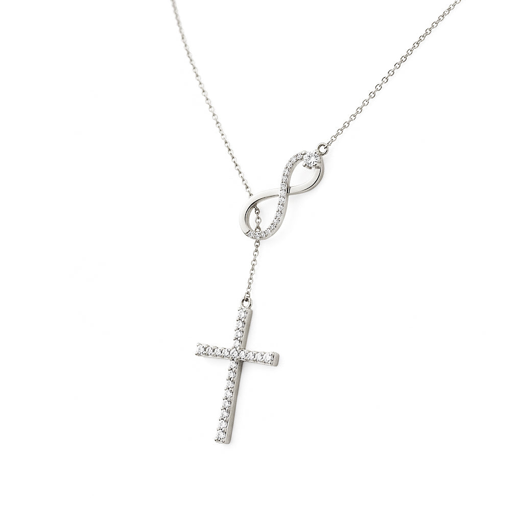 Abigail Infinite Love Cross Moissanite Necklace