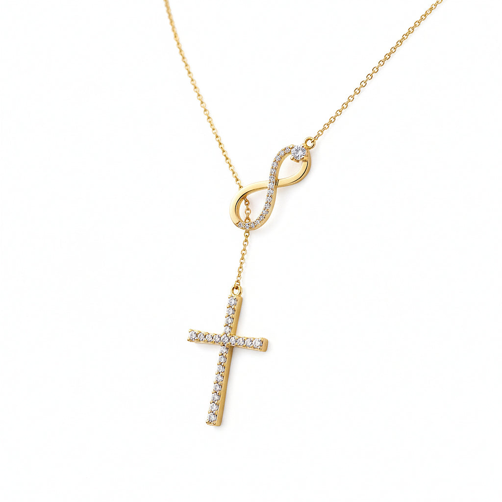 Abigail Infinite Love Cross Moissanite Necklace