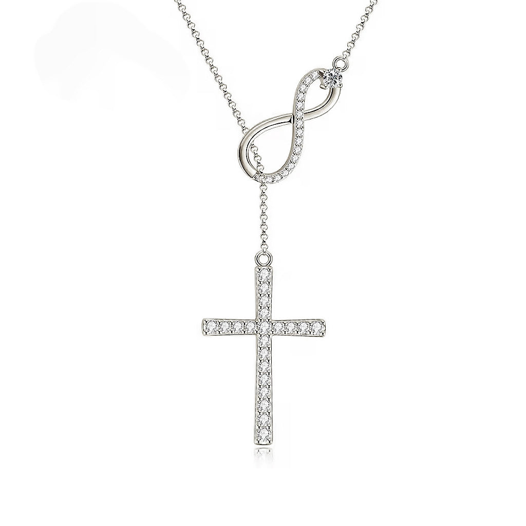 Abigail Infinite Love Cross Moissanite Necklace
