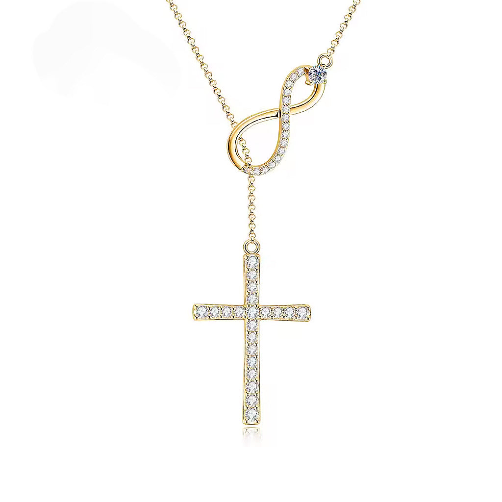 Abigail Infinite Love Cross Moissanite Necklace