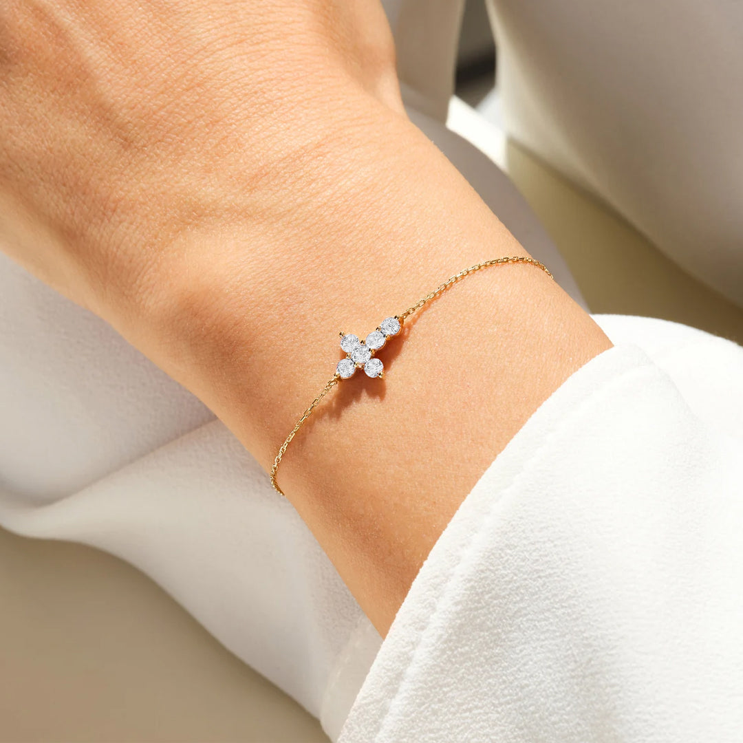 Abigail Mini Cross Moissanite Bracelet