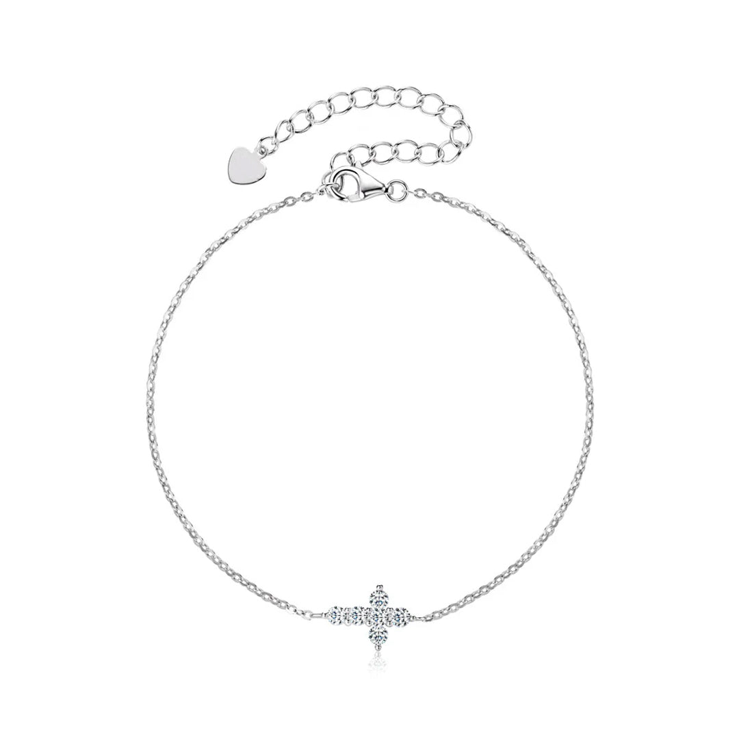 Abigail Mini Cross Moissanite Bracelet