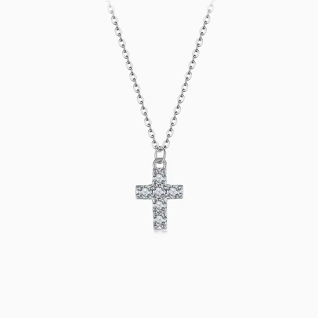 Abigail Mini Cross Moissanite Necklace