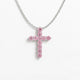 Abigail Pink Delicate Cross Moissanite Necklace