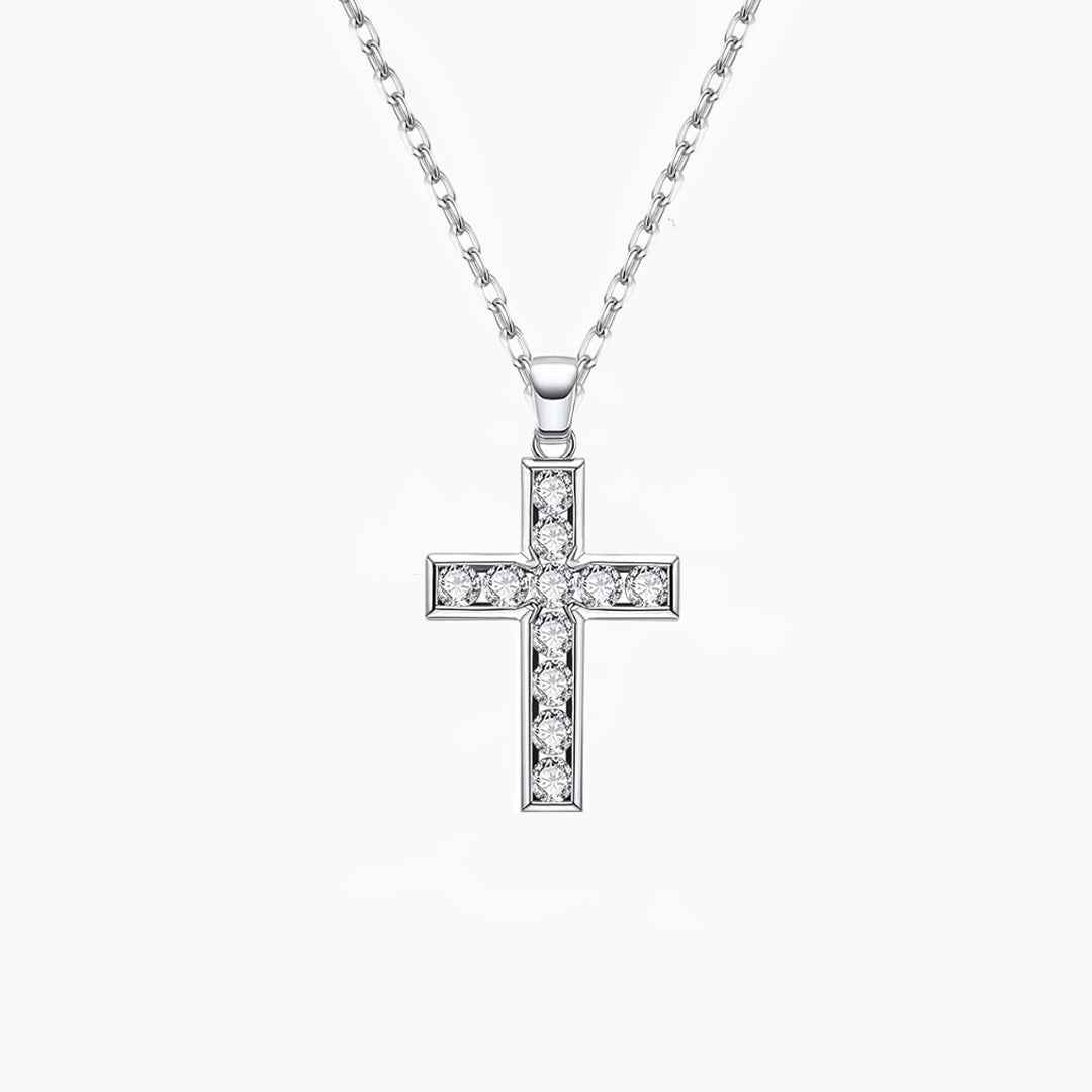 Abigail Unisex Cross Moissanite Necklace