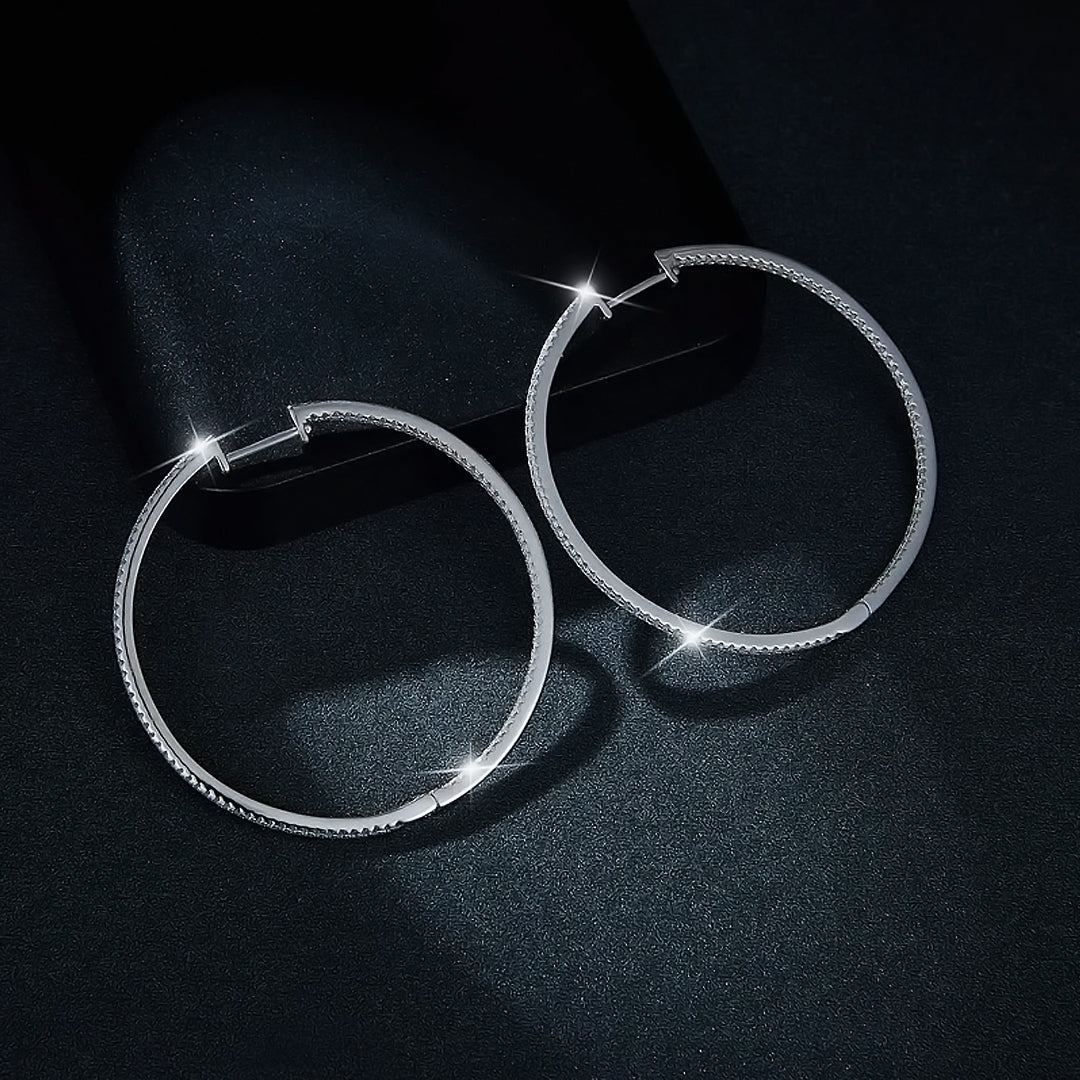 Avarie Large Hoop Moissanite Earrings