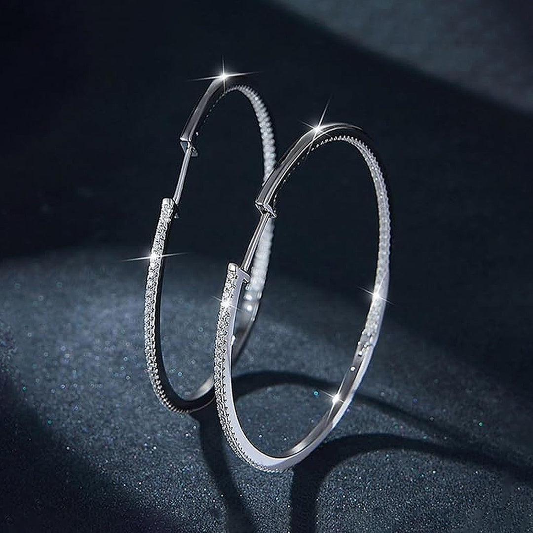Avarie Large Hoop Moissanite Earrings