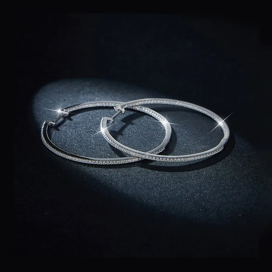 Avarie Large Hoop Moissanite Earrings