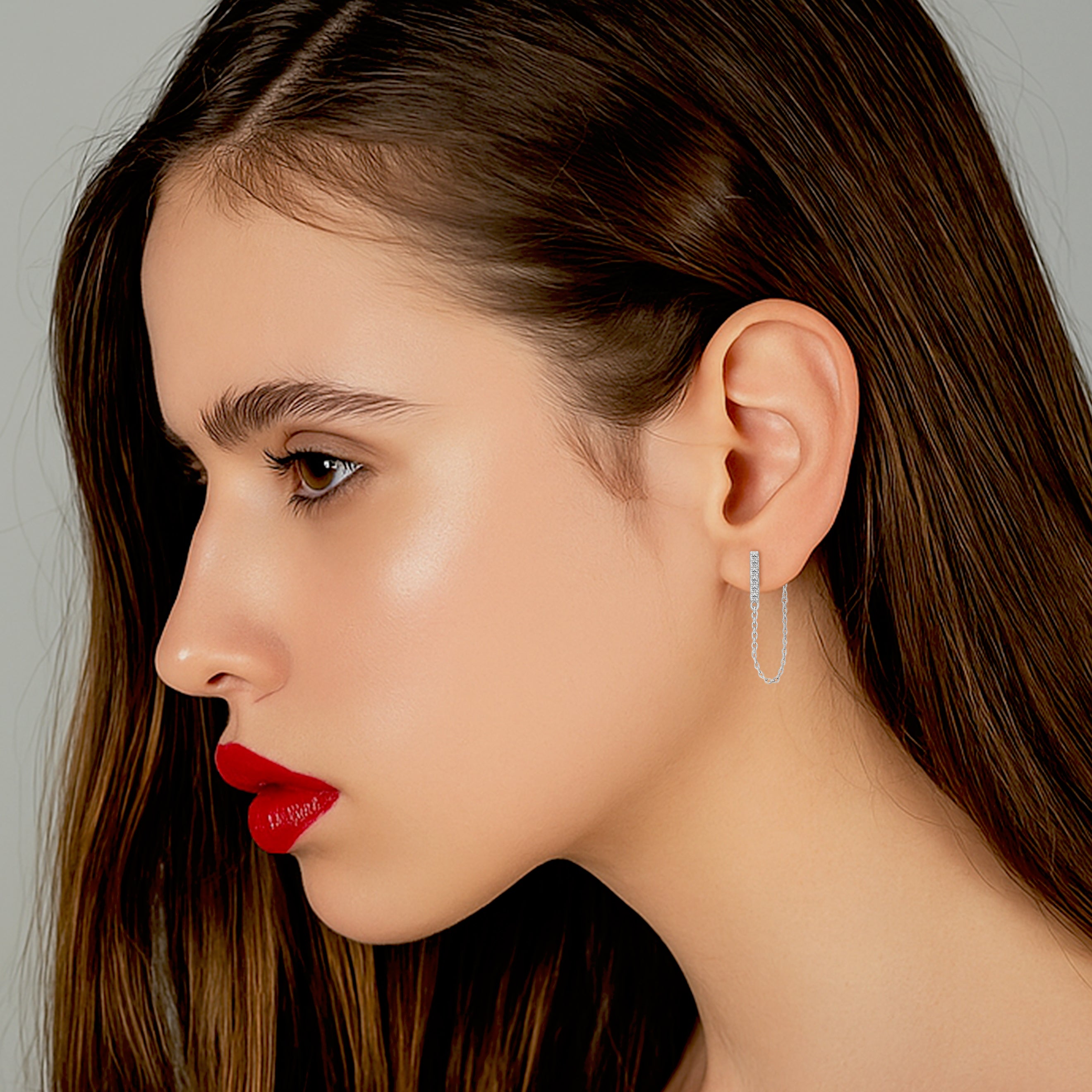 Aviora Moissanite Chain Earrings