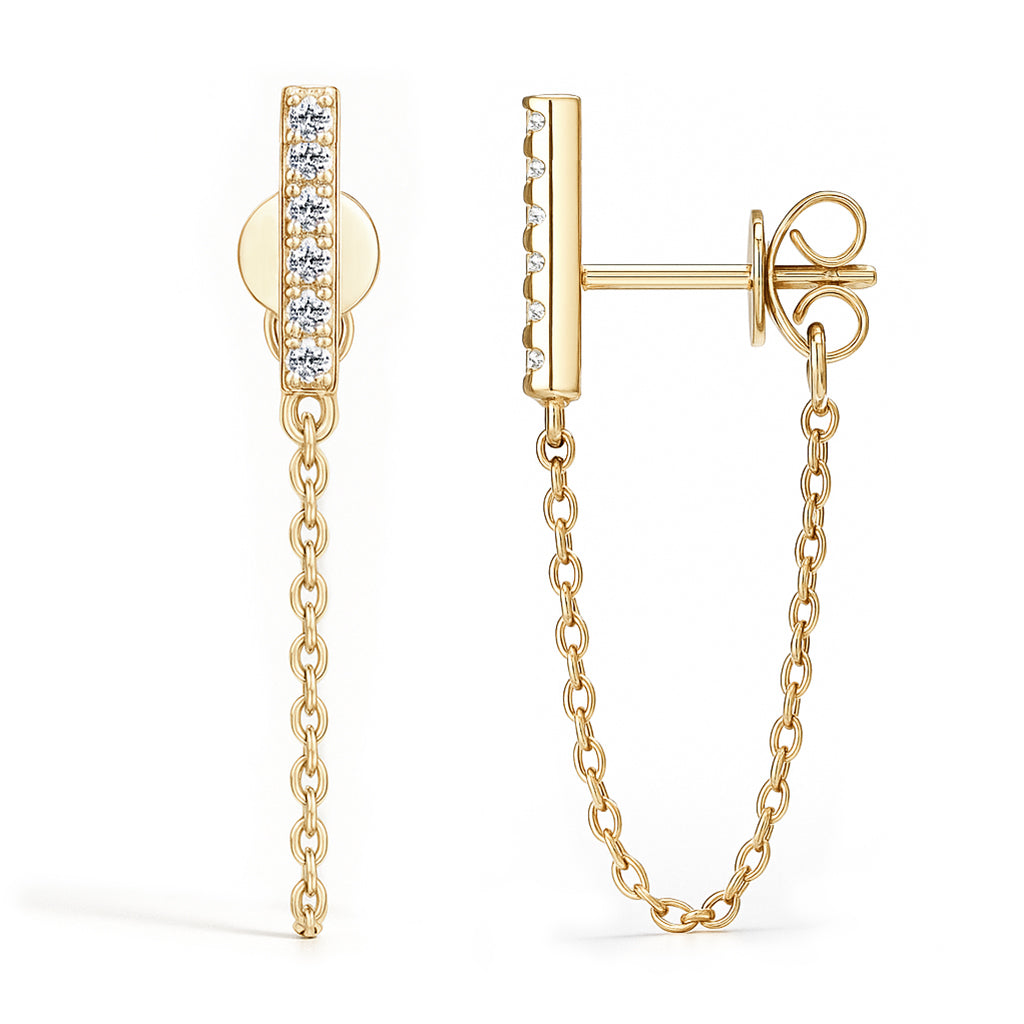 Aviora Moissanite Chain Earrings