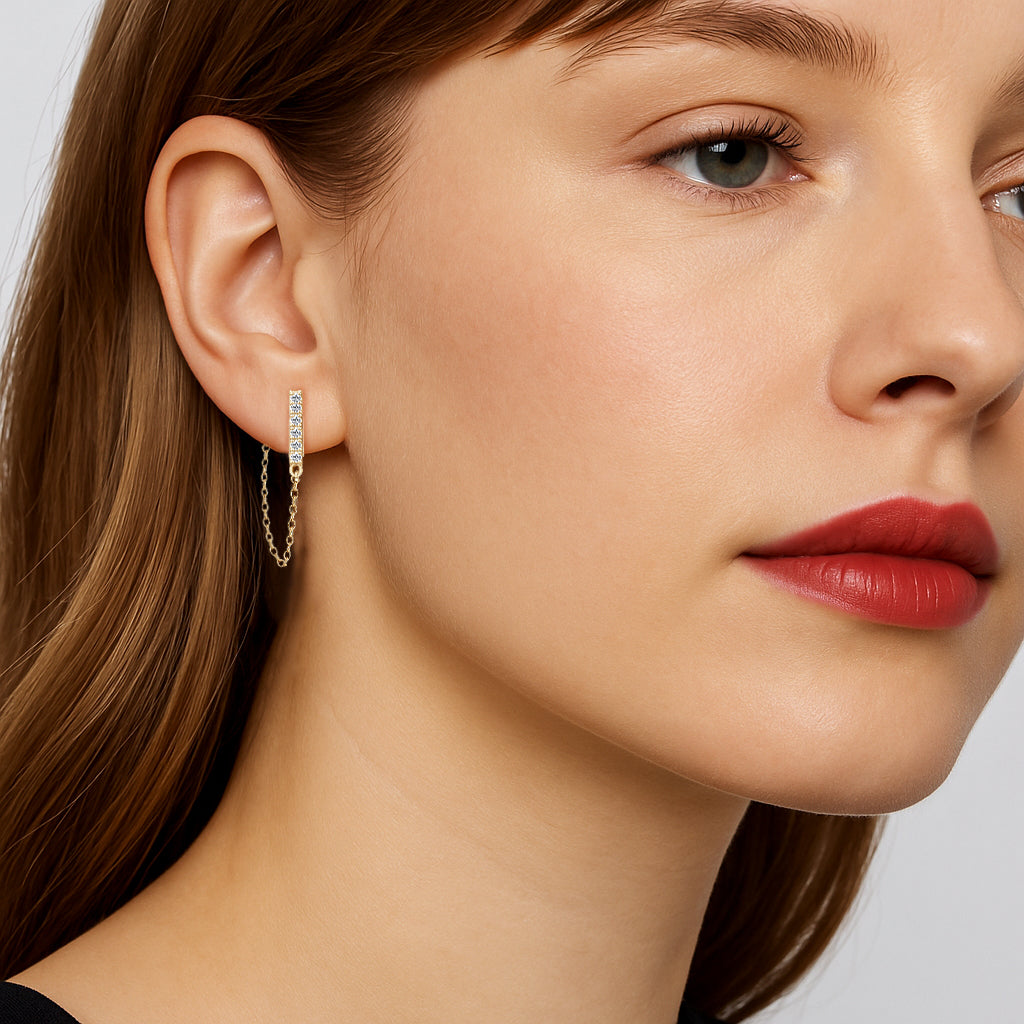 Aviora Moissanite Chain Earrings