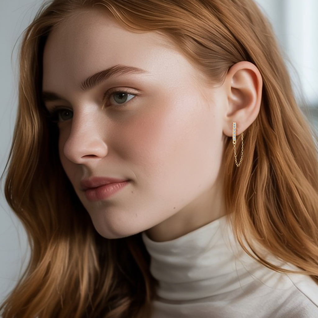 Aviora Moissanite Chain Earrings