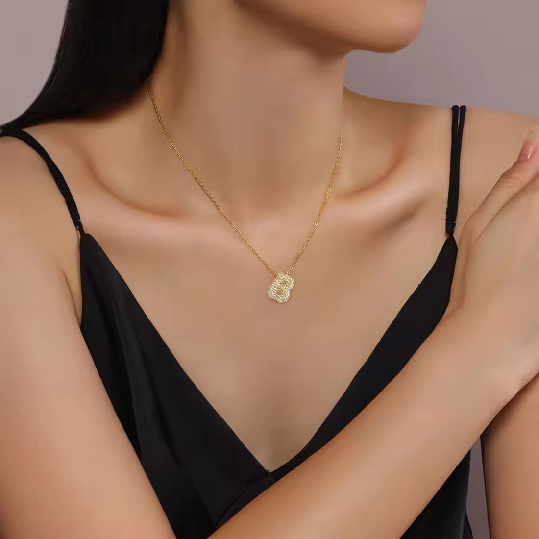 Bling Bubble Initial Letter Moissanite Necklace
