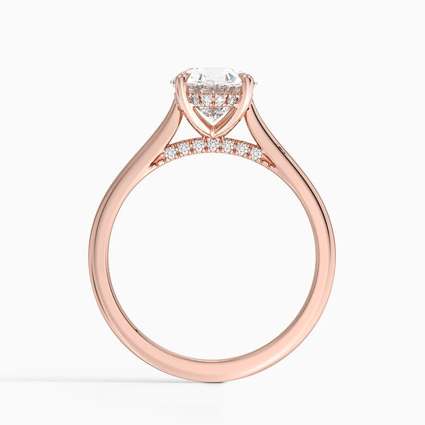 Oval Cut Moissanite Pavé Bridge Ring